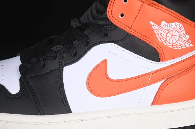 All categories Air Jordan Jordan series basketball shoes Air Jordan 1 Mid Air Jordan 1 Mid AJ1 Joe 1 black and white orange mid-top cultural and casual sneakers DQ8426-801